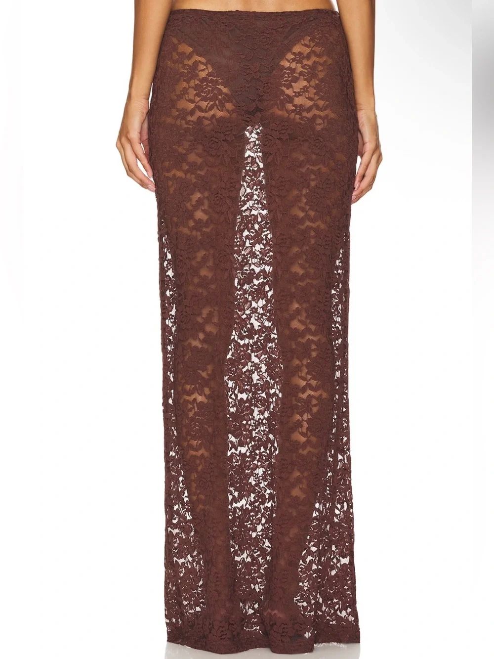 Lioness x Revolve Black Swan Lace Maxi in Chocolate Brown Skirt Size Medium - Picture 5 of 10